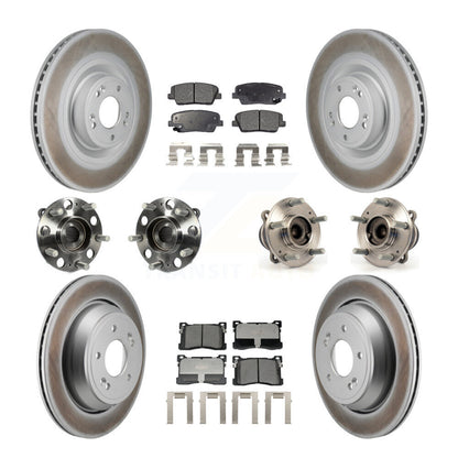 Kit de plaquettes de rotor de frein revêtues de roulement de moyeu avant et arrière (10 pièces) pour Hyundai Equu 12-16
