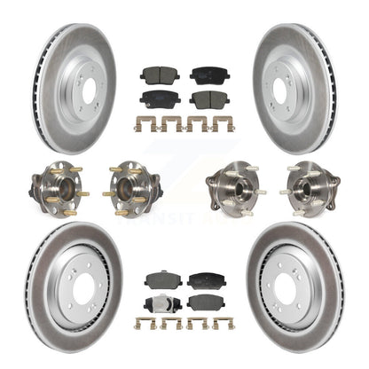 Kit de plaquettes de rotor de frein enduites de roulement de moyeu avant et arrière (10 pièces) pour Hyundai Veloster