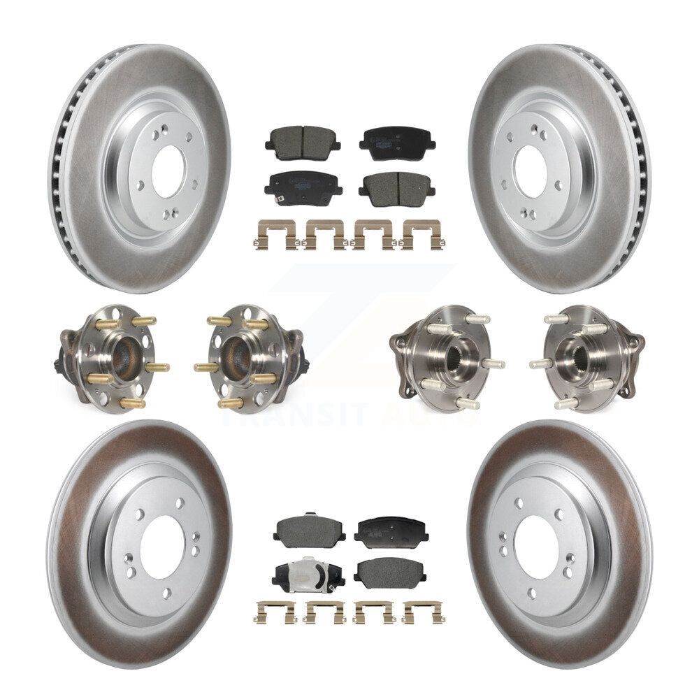 Kit de plaquettes de rotor de frein enduites de roulement de moyeu avant et arrière (10 pièces) pour Hyundai Veloster