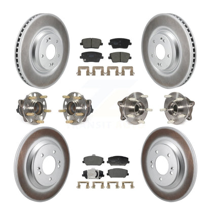 Kit de plaquettes de rotor de frein enduites de roulement de moyeu avant et arrière (10 pièces) pour Hyundai Veloster