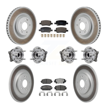 Kit de plaquettes de rotor de frein enduites de roulement de moyeu avant et arrière (10 pièces) pour Hyundai Santa Cru