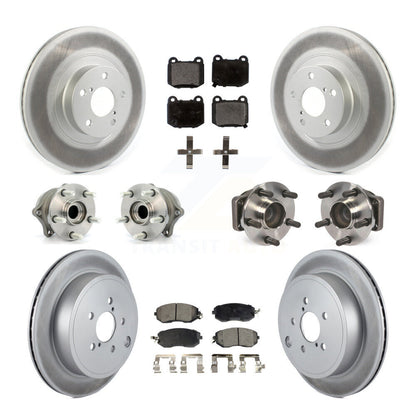 Kit de rotor et de plaquettes de frein à disque revêtus de roulement de moyeu avant et arrière (10 pièces) pour Subaru BR