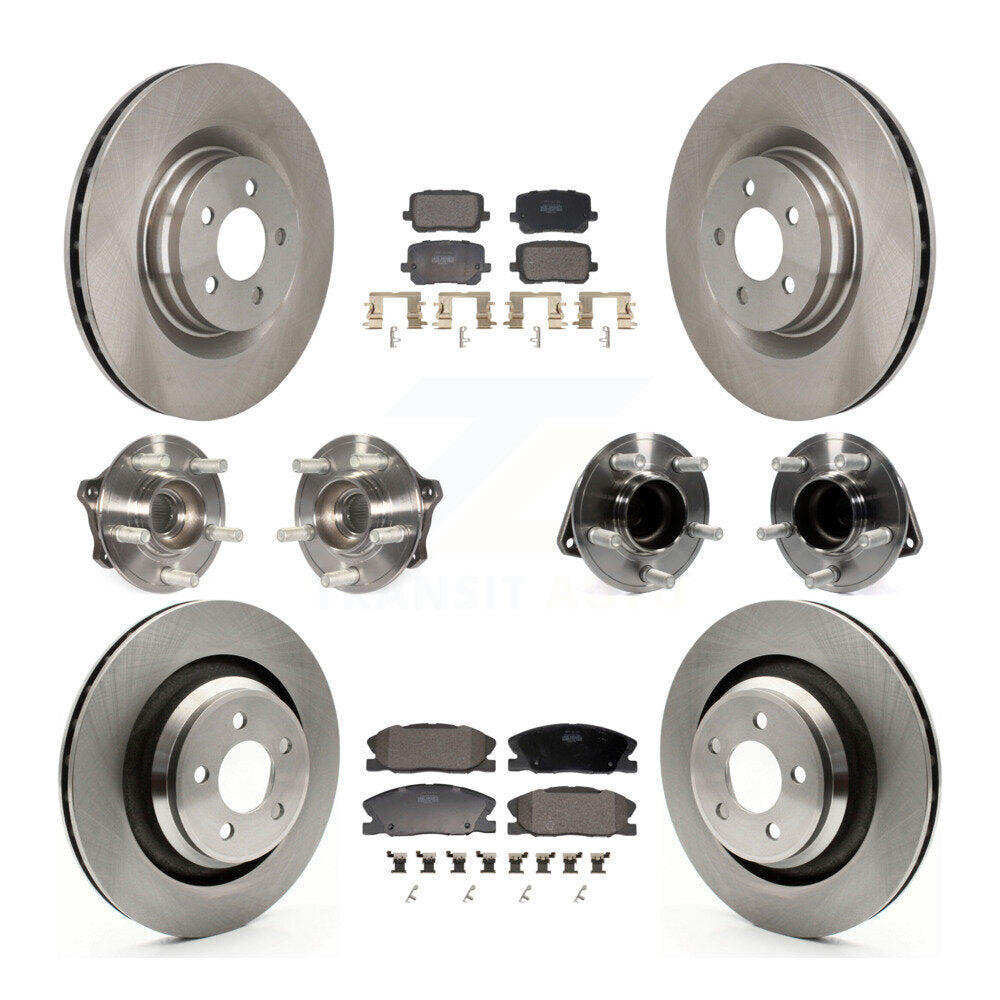 Kit de rotors et plaquettes de frein à disque, roulements de moyeu avant et arrière (10 pièces) pour Dodge Charger