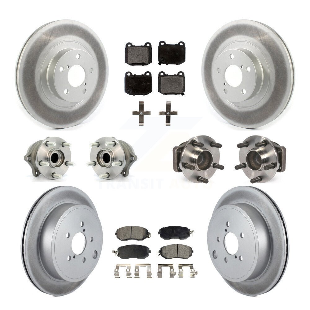Kit de rotor et de plaquettes de frein à disque revêtus de roulement de moyeu avant et arrière (10 pièces) pour Subaru BR
