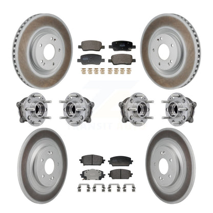 Kit de plaquettes de rotor de frein enduites de roulement de moyeu avant et arrière (10 pièces) pour Hyundai Santa Cru