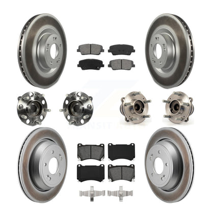 Kit de plaquettes de rotor de frein enduites de roulement de moyeu avant et arrière (10 pièces) pour Hyundai Equu 2011