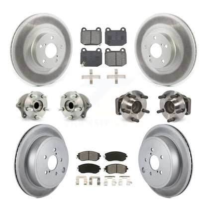 Kit de rotor et de plaquettes de frein à disque revêtus de roulement de moyeu avant et arrière (10 pièces) pour Subaru BR