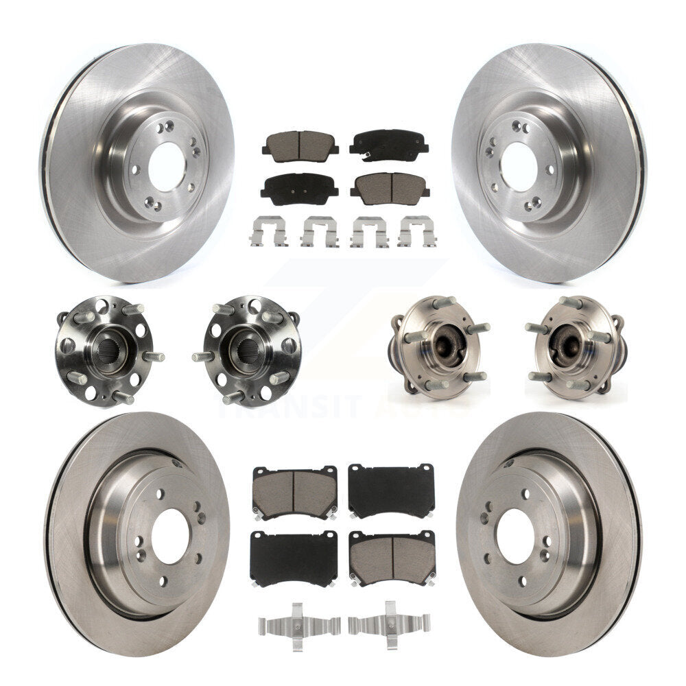 Kit de rotors et plaquettes de frein à disque, roulement de moyeu avant et arrière (10 pièces) pour Hyundai Equu 2011