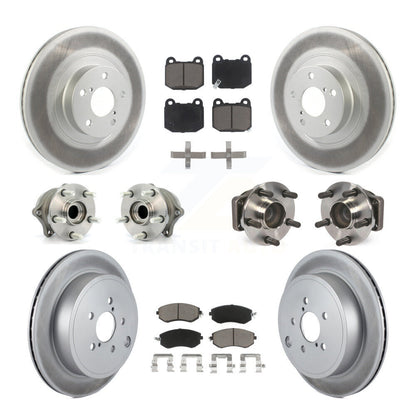 Kit de rotor et de plaquettes de frein à disque revêtus de roulement de moyeu avant et arrière (10 pièces) pour Subaru BR