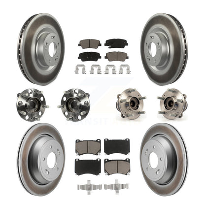 Kit de plaquettes de rotor de frein enduites de roulement de moyeu avant et arrière (10 pièces) pour Hyundai Equu 2011