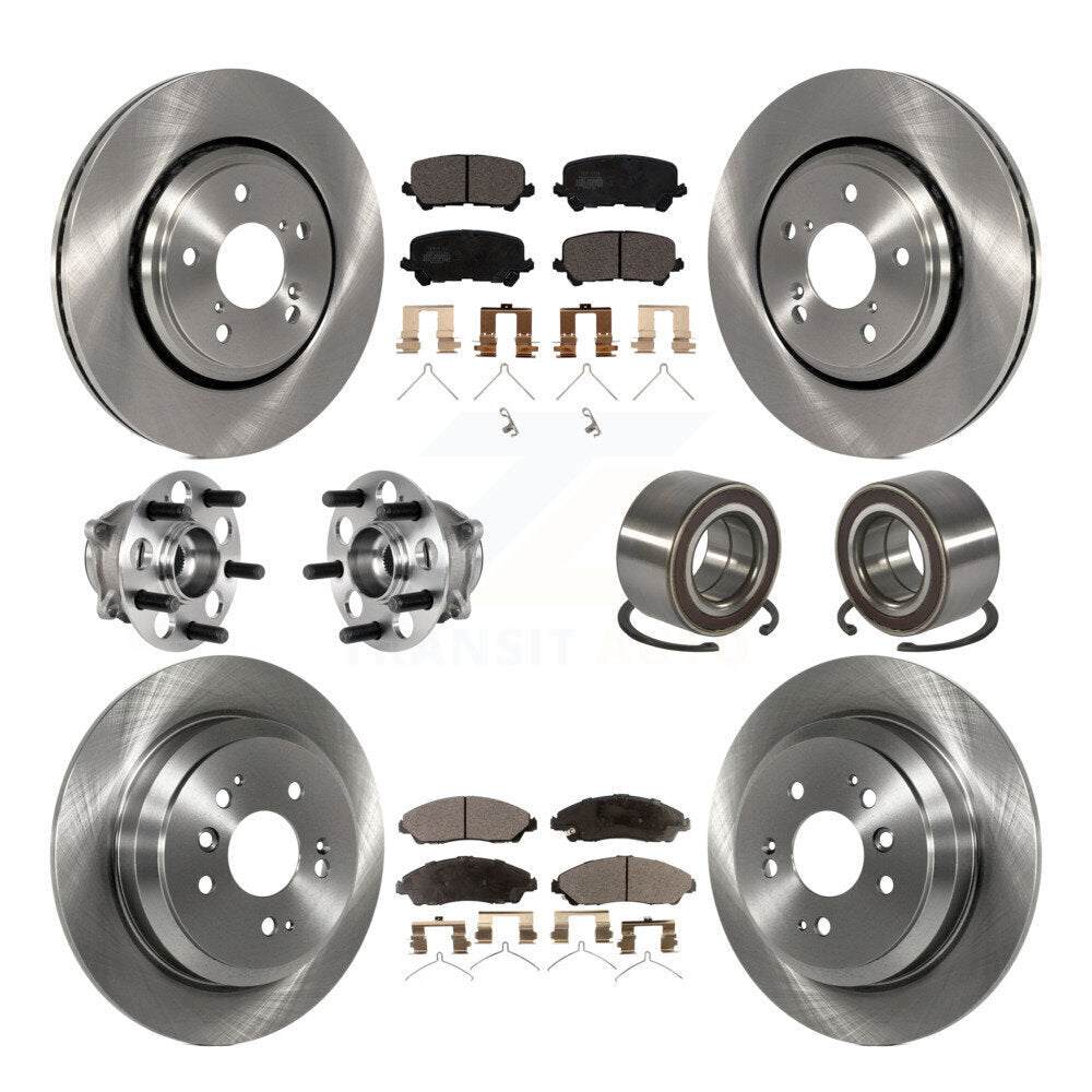 Kit de plaquettes de rotor de frein, roulement de moyeu avant et arrière (10 pièces) pour Honda Pilot AW 2016 – 2022