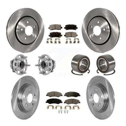 Kit de rotors et plaquettes de frein avec roulement de moyeu avant et arrière (10 pièces) pour Honda Odysse 2018 – 2023