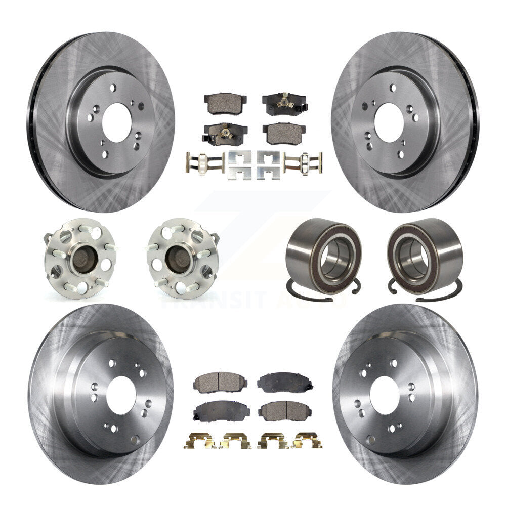 Kit de rotor et de plaquettes de frein avec roulement de moyeu avant et arrière (10 pièces) pour Honda CR-V FW 2007 – 2011