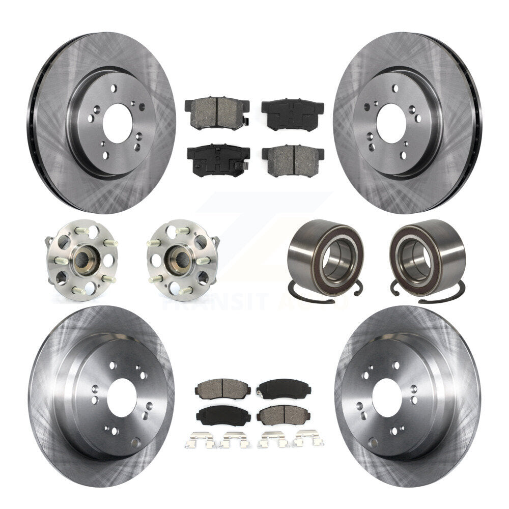 Kit de rotors et plaquettes de frein à disque, roulement de moyeu de roue avant et arrière (10 pièces) pour Acura RD