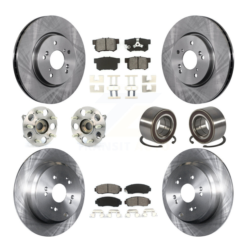 Kit de plaquettes de Rotor de frein à disque, roulement de moyeu avant et arrière (10 pièces) pour Honda CR-V Acura RD