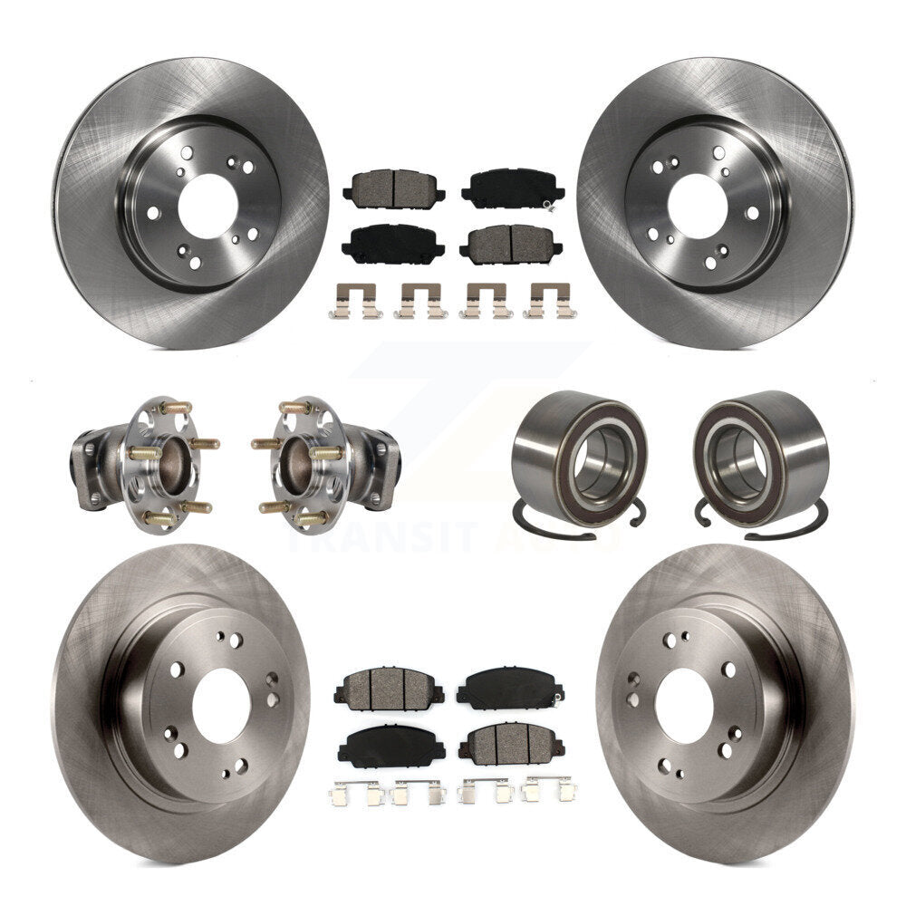 Kit de rotor et de plaquettes de frein avec roulement de moyeu avant et arrière (10 pièces) pour Honda HR-V FW 2016 – 2022