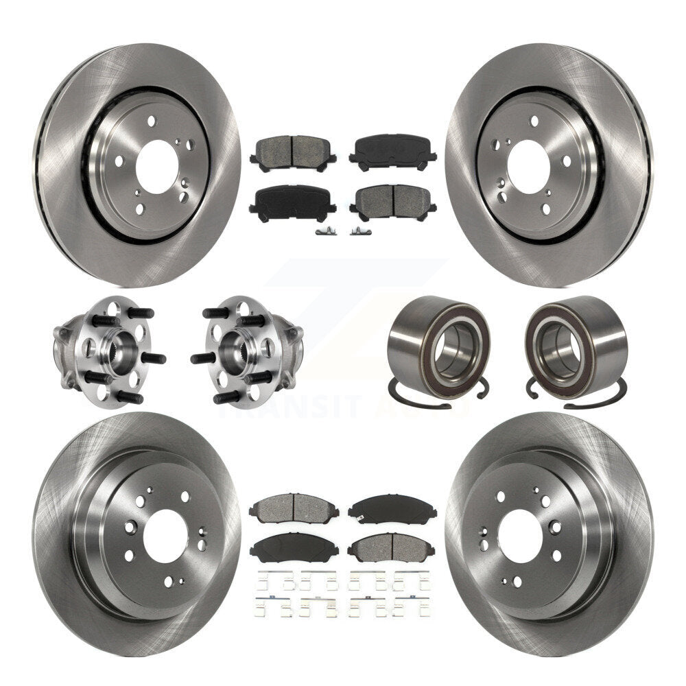 Kit de plaquettes de rotor de frein, roulement de moyeu avant et arrière (10 pièces) pour Honda Pilot AW 2016 – 2022