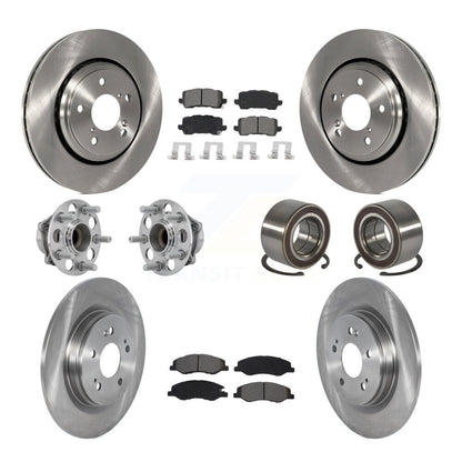 Kit de rotors et plaquettes de frein avec roulement de moyeu avant et arrière (10 pièces) pour Honda Odysse 2018 – 2023