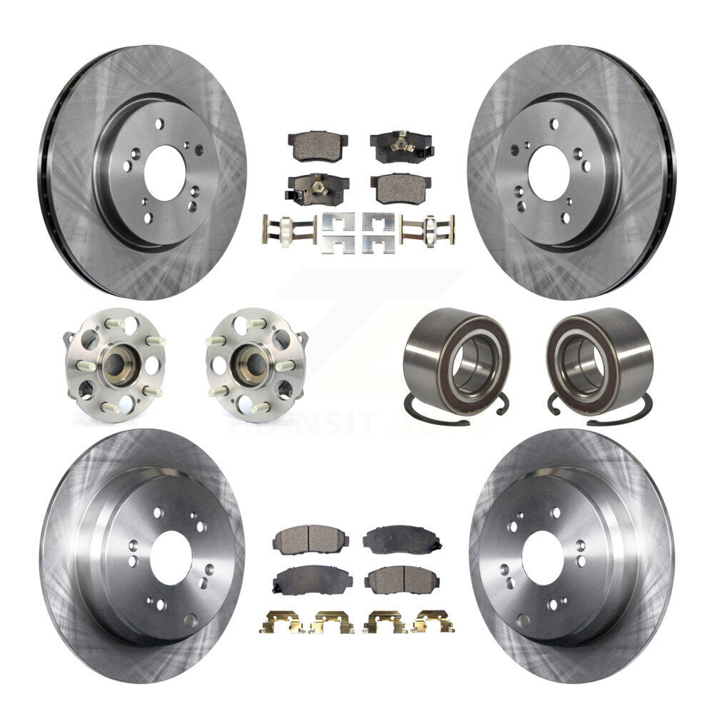 Kit de plaquettes de Rotor de frein à disque, roulement de moyeu avant et arrière (10 pièces) pour Honda CR-V Acura RD