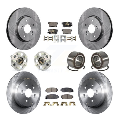 Kit de plaquettes de Rotor de frein à disque, roulement de moyeu avant et arrière (10 pièces) pour Honda CR-V Acura RD