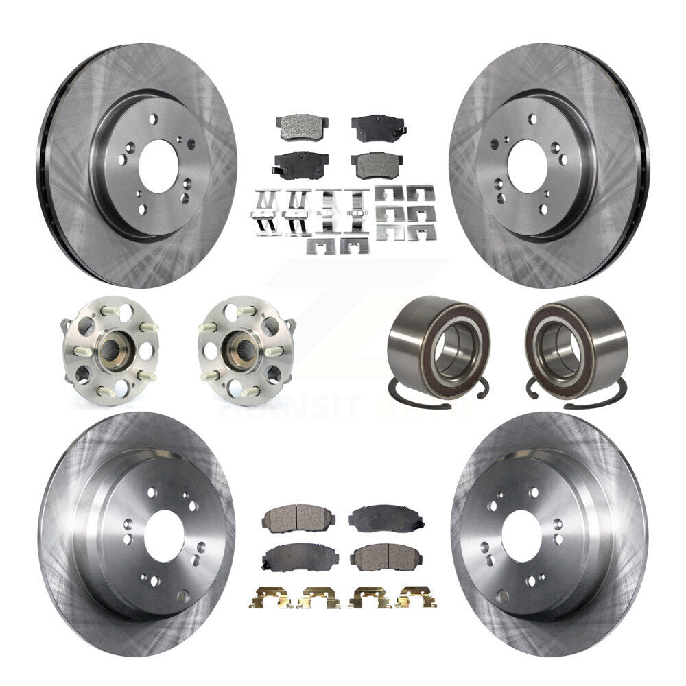 Kit de rotors et plaquettes de frein à disque, roulement de moyeu de roue avant et arrière (10 pièces) pour Acura RD