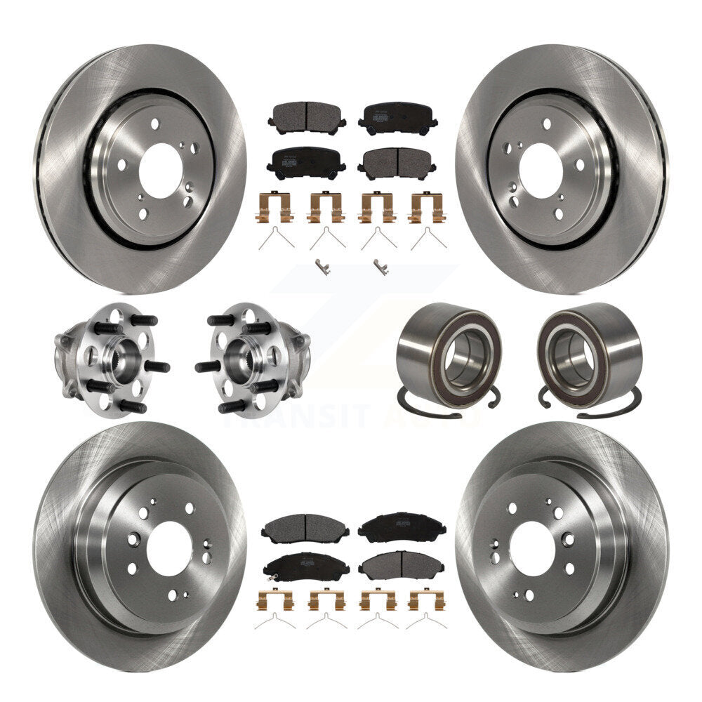 Kit de plaquettes de rotor de frein, roulement de moyeu avant et arrière (10 pièces) pour Honda Pilot AW 2016 – 2022