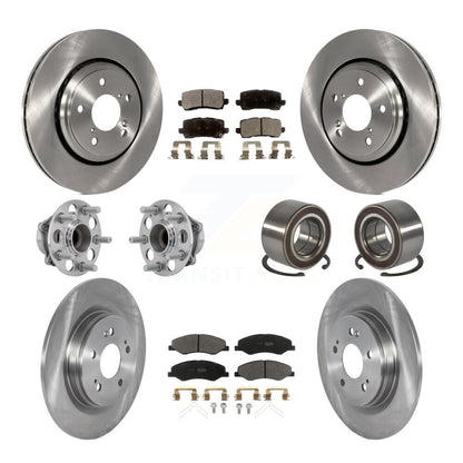 Kit de rotors et plaquettes de frein avec roulement de moyeu avant et arrière (10 pièces) pour Honda Odysse 2018 – 2023