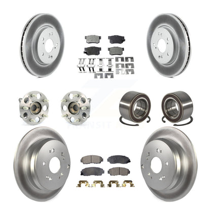 Kit de rotors et plaquettes de frein à disque revêtus de roulement de moyeu avant et arrière (10 pièces) pour Acura RD