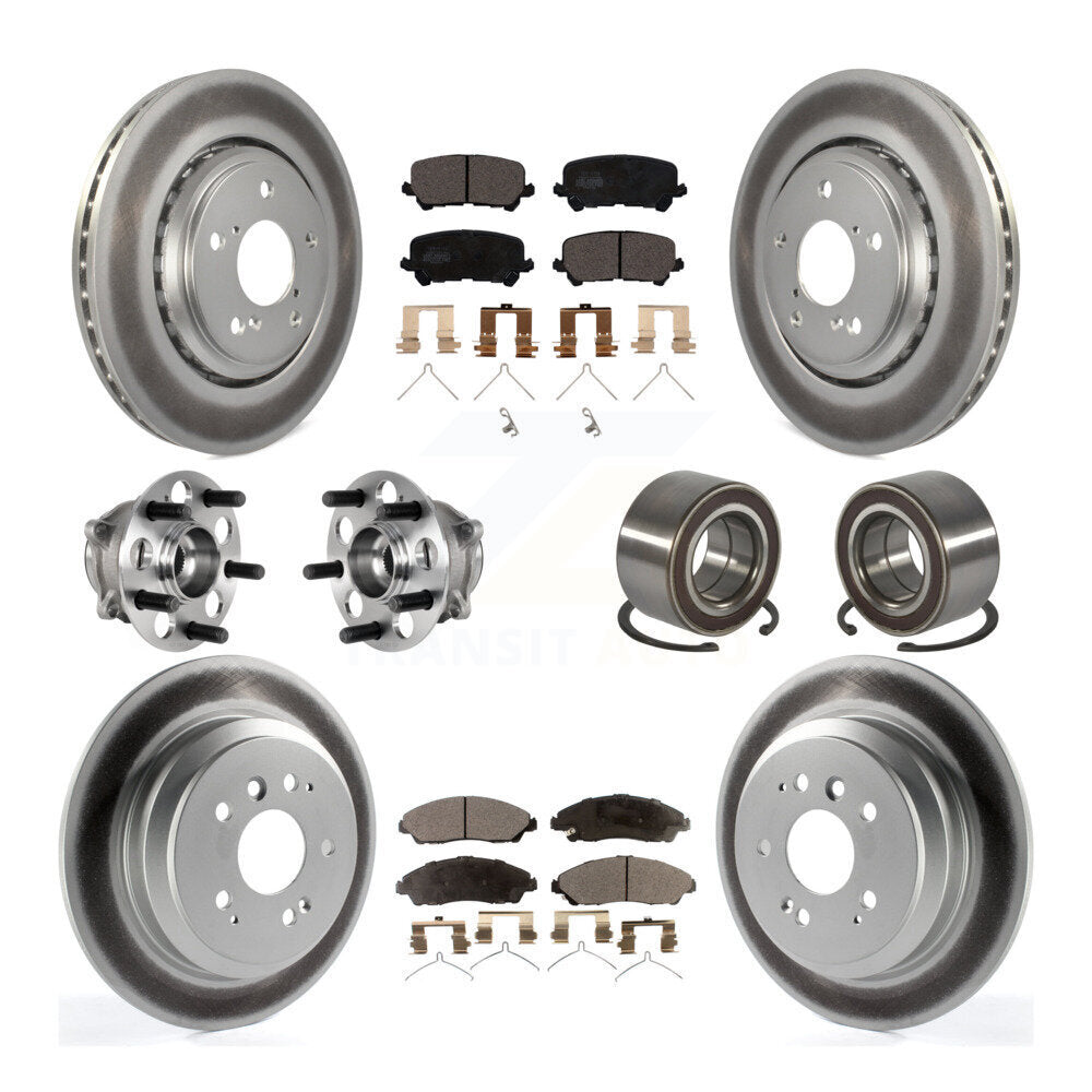 Kit de plaquettes de rotor de frein, roulement de moyeu avant et arrière (10 pièces) pour Honda Pilot AW 16-22