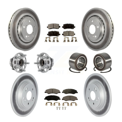 Kit de plaquettes de rotor de frein revêtues de roulement de moyeu avant et arrière (10 pièces) pour Honda Odysse 18-23