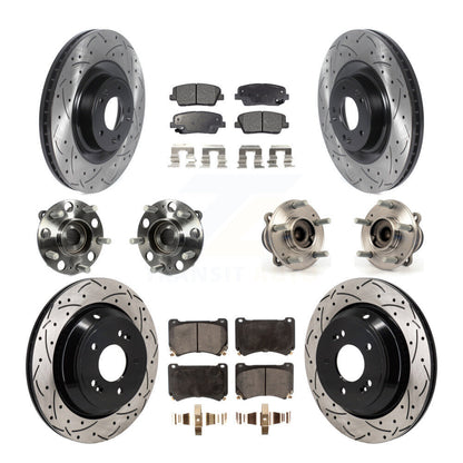 Kit de plaquettes de rotor de frein enduites de roulement de moyeu avant et arrière (10 pièces) pour Hyundai Equu 2011