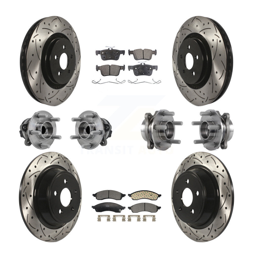 Kit de plaquettes de rotor de frein, roulement de moyeu avant et arrière (10 pièces) pour Lincoln Nautilus FW