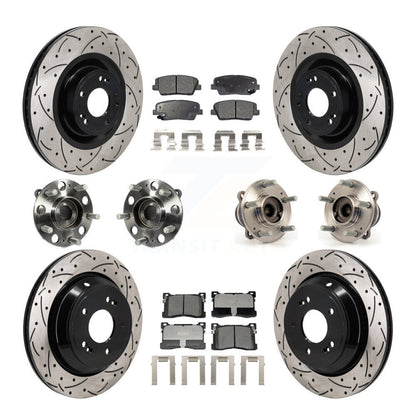 Kit de plaquettes de rotor de frein revêtues de roulement de moyeu avant et arrière (10 pièces) pour Hyundai Equu 12-16
