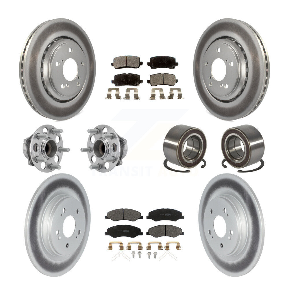 Kit de plaquettes de rotor de frein revêtues de roulement de moyeu avant et arrière (10 pièces) pour Honda Odysse 18-23