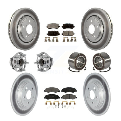 Kit de plaquettes de rotor de frein revêtues de roulement de moyeu avant et arrière (10 pièces) pour Honda Odysse 18-23