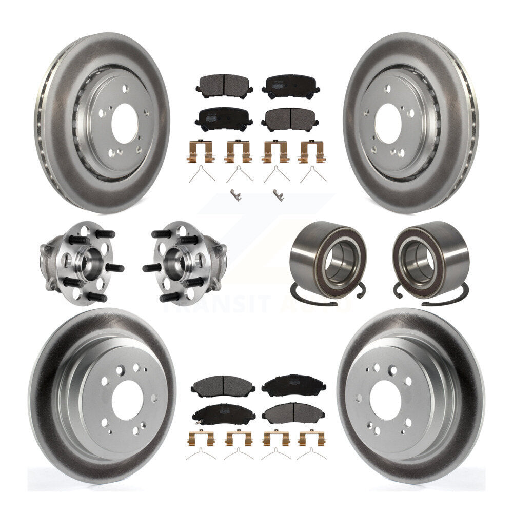 Kit de plaquettes de rotor de frein, roulement de moyeu avant et arrière (10 pièces) pour Honda Pilot AW 16-22