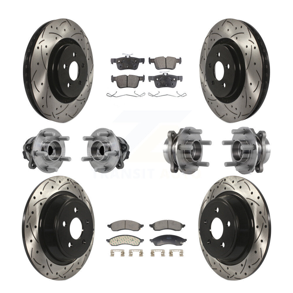 Kit de plaquettes de rotor de frein, roulement de moyeu avant et arrière (10 pièces) pour Lincoln Nautilus FW
