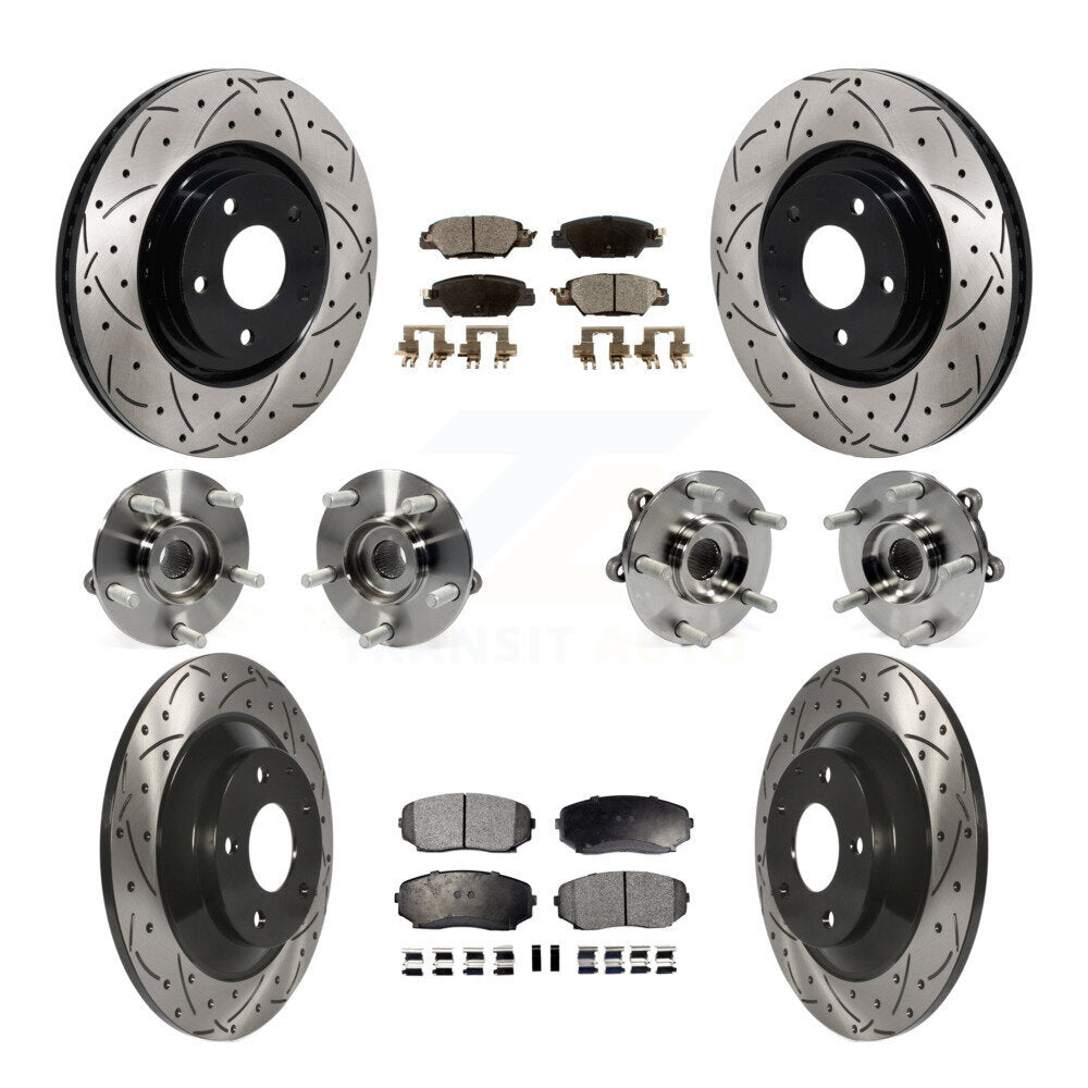 Kit de Rotor et de plaquettes de frein à disque revêtus de roulement de moyeu avant et arrière (10 pièces) pour Mazda CX-