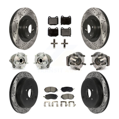 Kit de rotor et de plaquettes de frein à disque revêtus de roulement de moyeu avant et arrière (10 pièces) pour Subaru BR