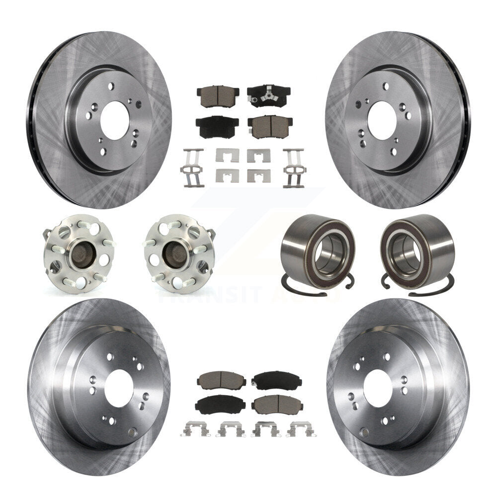Kit de rotor et de plaquettes de frein avec roulement de moyeu avant et arrière (10 pièces) pour Honda CR-V FW 2007 – 2011