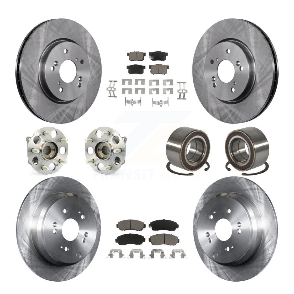 Kit de rotor de frein à disque et de plaquettes en céramique, roulement de moyeu avant et arrière (10 pièces) pour Acura RD