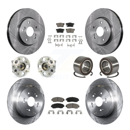 Kit de rotor de frein à disque et de plaquettes en céramique, roulement de moyeu avant et arrière (10 pièces) pour Acura RD