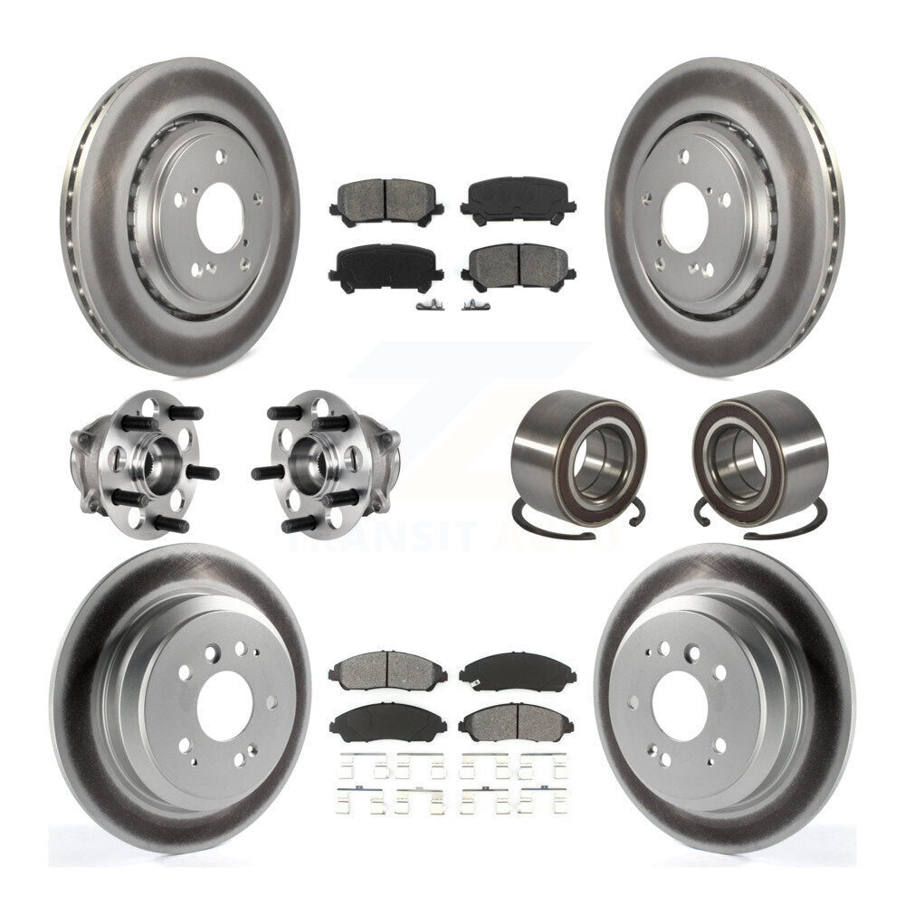 Kit de plaquettes de rotor de frein, roulement de moyeu avant et arrière (10 pièces) pour Honda Pilot AW 16-22