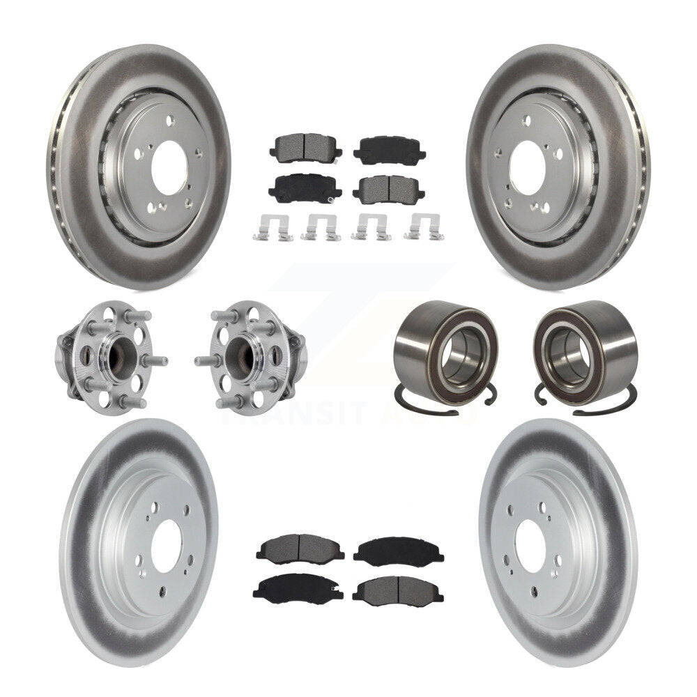 Kit de plaquettes de rotor de frein revêtues de roulement de moyeu avant et arrière (10 pièces) pour Honda Odysse 18-23