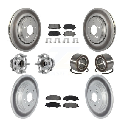 Kit de plaquettes de rotor de frein revêtues de roulement de moyeu avant et arrière (10 pièces) pour Honda Odysse 18-23
