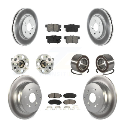 Kit de rotors et plaquettes de frein à disque revêtus de roulement de moyeu avant et arrière (10 pièces) pour Acura RD