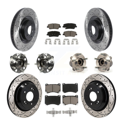 Kit de plaquettes de rotor de frein enduites de roulement de moyeu avant et arrière (10 pièces) pour Hyundai Equu 2011