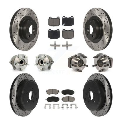 Kit de rotor et de plaquettes de frein à disque revêtus de roulement de moyeu avant et arrière (10 pièces) pour Subaru BR