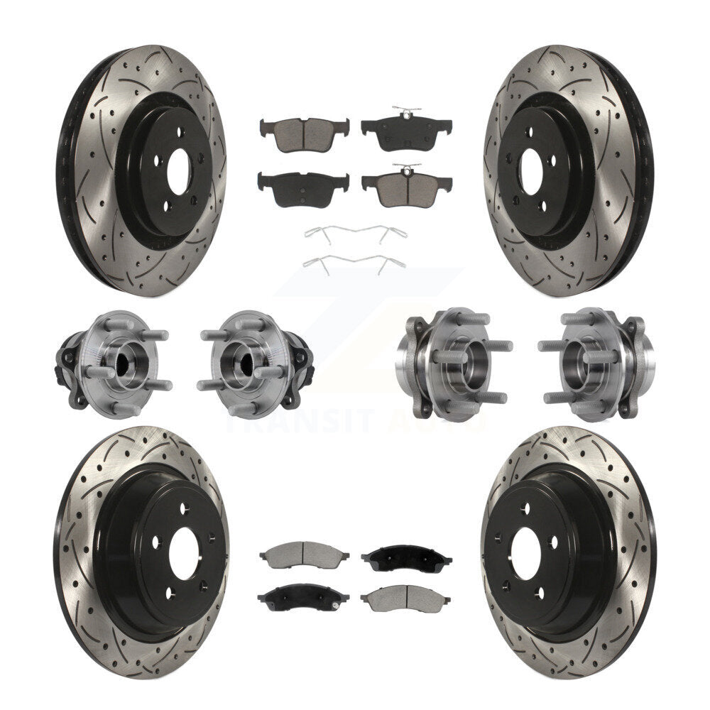 Kit de plaquettes de rotor de frein, roulement de moyeu avant et arrière (10 pièces) pour Lincoln Nautilus FW