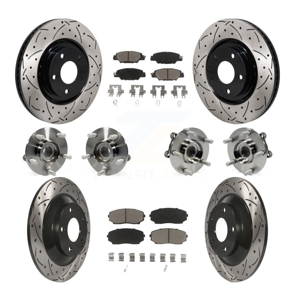 Kit de Rotor et de plaquettes de frein à disque revêtus de roulement de moyeu avant et arrière (10 pièces) pour Mazda CX-